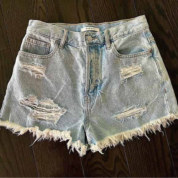 PacSun Vintage High Rise Distressed Cut-Off Jean Shorts - Picture 2 of 15